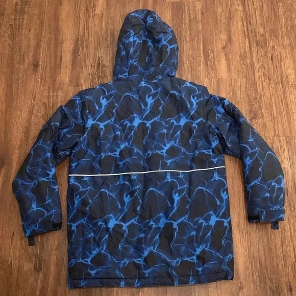 The Children’s Place Boys Insulated Jacket Attached Hood XL Blue Camo - Picture 3 of 9